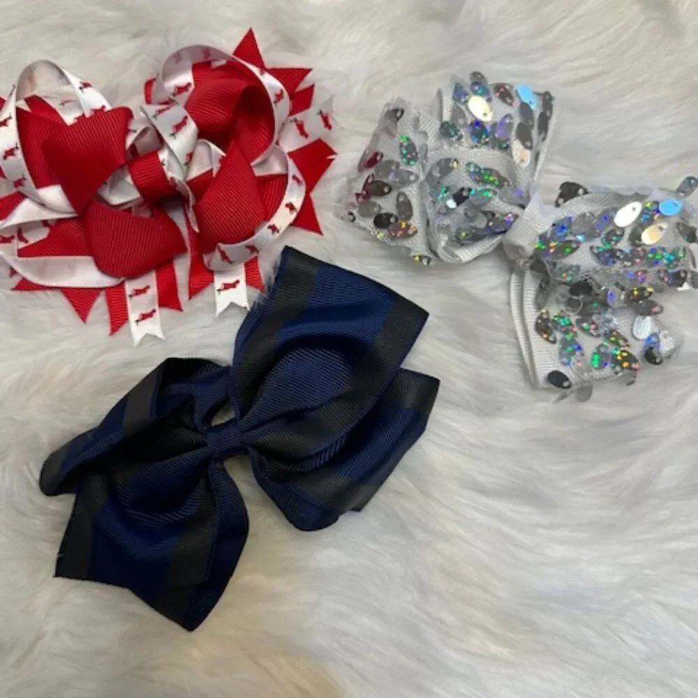 Bundle (3) of Deluxe Bows     5B8095  Handmade NWT Boutique